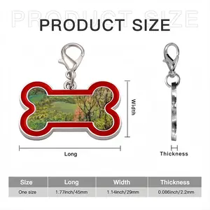 Mountains Landscape Dog Bone Keychain