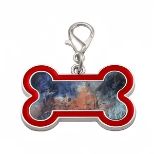 Moody Landscape Dog Bone Keychain