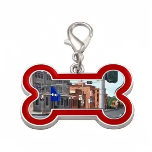 #9Th And Q Barrys Tavern Dog Bone Keychain