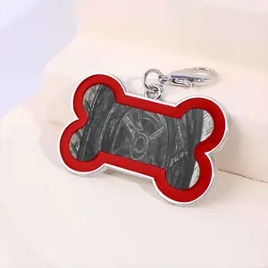 Death Helmet Dog Bone Keychain