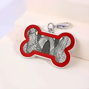 Party Time Dog Bone Keychain