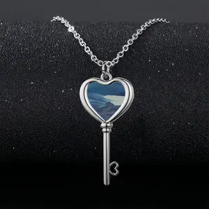 Water Elephant Heart Shaped Key Necklace