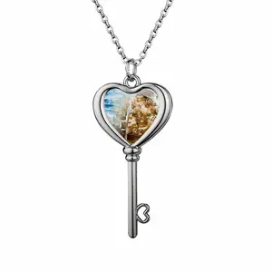 She Is Elsewhere Heart Shaped Key Necklace