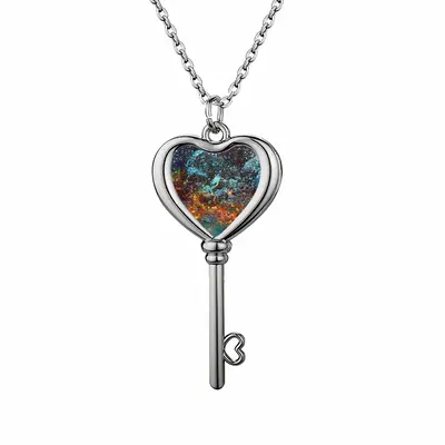 Crenulation Heart Shaped Key Necklace