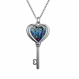 Black Widow In The Garden Of Eden Heart Shaped Key Necklace