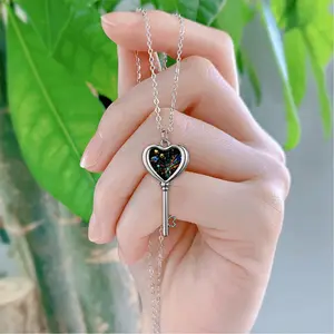 Dancing Cells K Heart Shaped Key Necklace