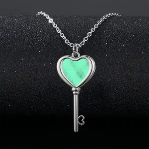 Run Through The Jungle Heart Shaped Key Necklace