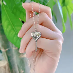 Mystical Shrapnel Heart Shaped Key Necklace