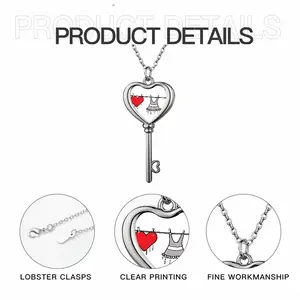 Drying Love Heart Shaped Key Necklace