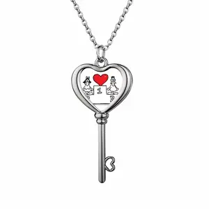 Love Is The Champion Heart Shaped Key Necklace