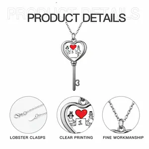 Love Is The Champion Heart Shaped Key Necklace