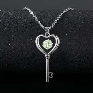 Light In Dark Heart Shaped Key Necklace