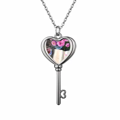 Magic Book Heart Shaped Key Necklace