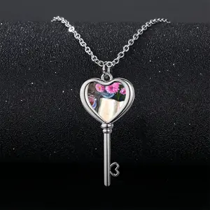 Magic Book Heart Shaped Key Necklace