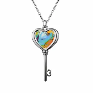 In Turquoise Heart Shaped Key Necklace