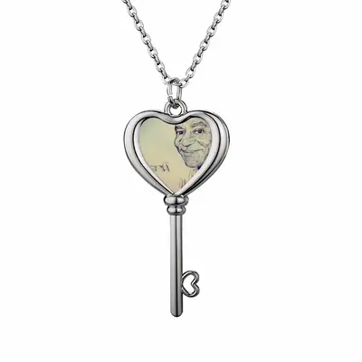 Bill Cosby Portrait Heart Shaped Key Necklace