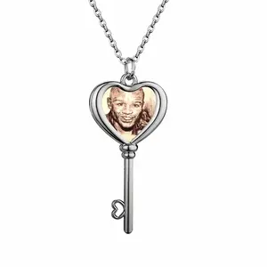 Floyd Mayweather Jr Portrait Heart Shaped Key Necklace