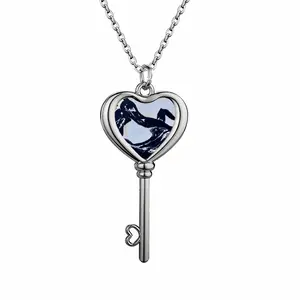 Wildness In Bw Heart Shaped Key Necklace