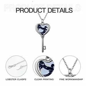 Wildness In Bw Heart Shaped Key Necklace