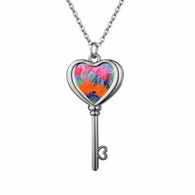 The Light Of My Lilies Heart Shaped Key Necklace