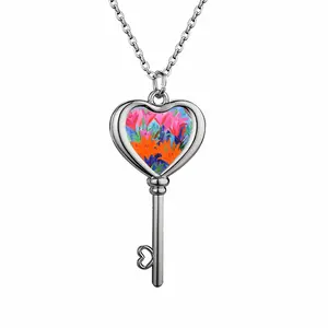 The Light Of My Lilies Heart Shaped Key Necklace