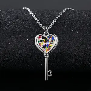 You Are The One Who Observes Heart Shaped Key Necklace