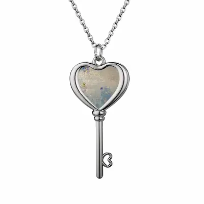 “Heart Of Perfect Wisdom Sutra” Heart Shaped Key Necklace