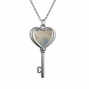 “Heart Of Perfect Wisdom Sutra” Heart Shaped Key Necklace