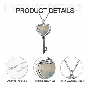 “Heart Of Perfect Wisdom Sutra” Heart Shaped Key Necklace