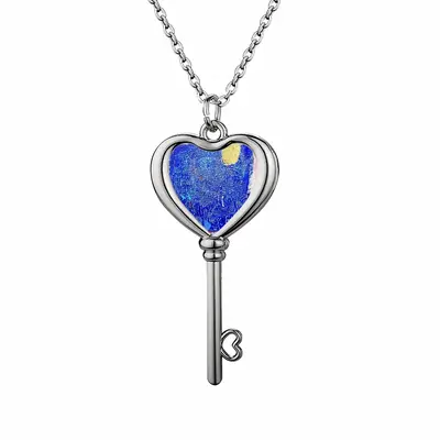 The Sun Of The Night Heart Shaped Key Necklace