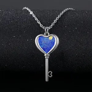 The Sun Of The Night Heart Shaped Key Necklace