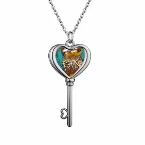 Fake Humanity Heart Shaped Key Necklace