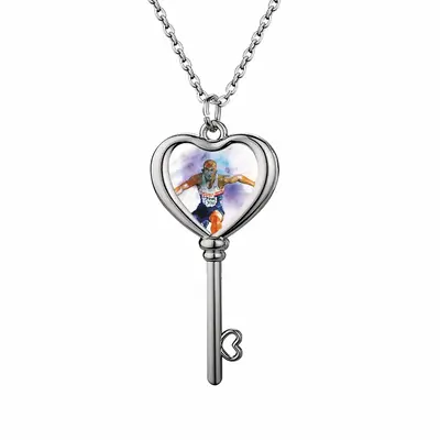 Leaping Over Boundaries Heart Shaped Key Necklace