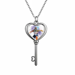 Leaping Over Boundaries Heart Shaped Key Necklace