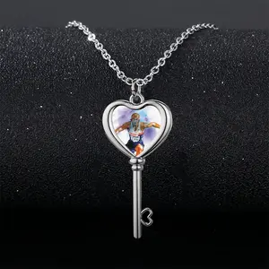 Leaping Over Boundaries Heart Shaped Key Necklace