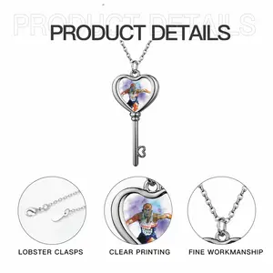 Leaping Over Boundaries Heart Shaped Key Necklace