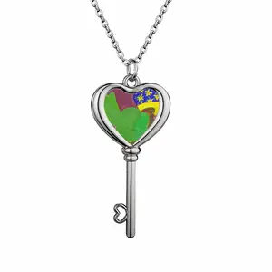 Green Woman Heart Shaped Key Necklace