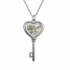 Still Life Ii Heart Shaped Key Necklace