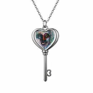 The Game Is In Heart Shaped Key Necklace