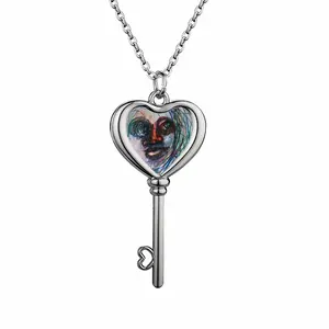 The Game Is In Heart Shaped Key Necklace