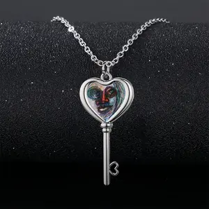 The Game Is In Heart Shaped Key Necklace