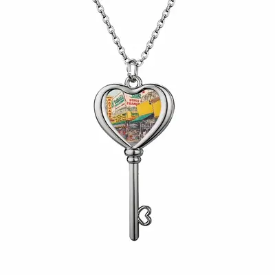 Nathans Of Coney Island New York City Heart Shaped Key Necklace