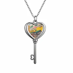 Nathans Of Coney Island New York City Heart Shaped Key Necklace