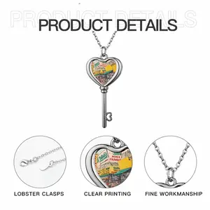 Nathans Of Coney Island New York City Heart Shaped Key Necklace