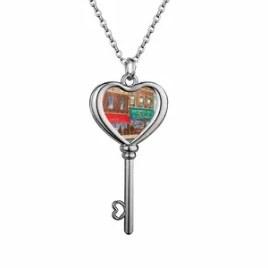 The Bagel Cafe New York City Heart Shaped Key Necklace