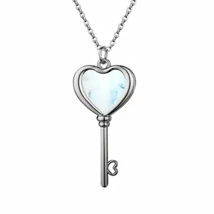 Merging Souls Heart Shaped Key Necklace