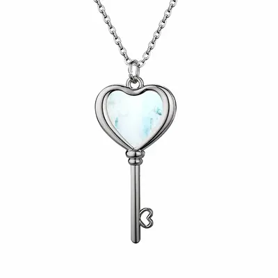 Merging Souls Heart Shaped Key Necklace