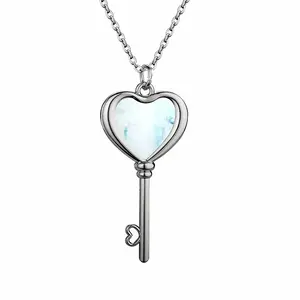 Merging Souls Heart Shaped Key Necklace