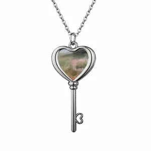 Flower Field No2 Heart Shaped Key Necklace