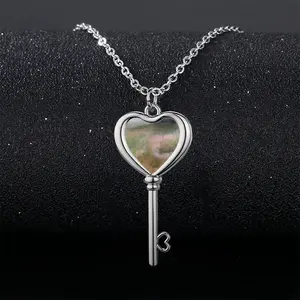 Flower Field No2 Heart Shaped Key Necklace